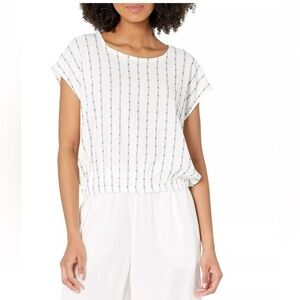 Madewell Per Se Top Dot Fabric Cap Sleeve Soft Knit